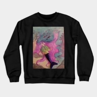 Watercolor Mermaid Print And Others Crewneck Sweatshirt
